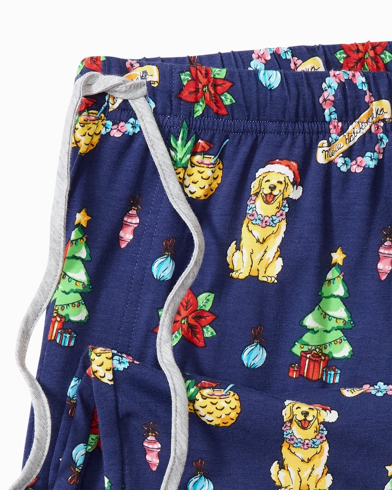 Tommy Bahama | Big & Tall Holiday Dog Long Sleeve & Pants Pajama Set / Island Navy