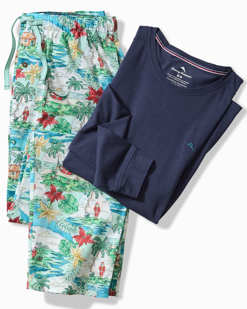 Tommy Bahama | Jersey Long Sleeve & Pants Pajama Set / Big Sky Blue