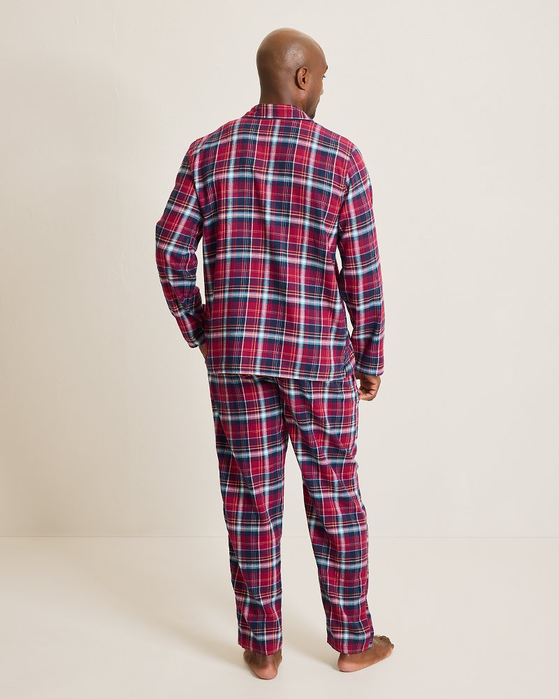 Tommy Bahama | Flannel Long Sleeve & Pants Pajama Set / Beet Red