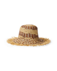 Tommy Bahama | Waverly Frayed Edge Raffia Sun Hat / Brown