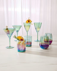 Tommy Bahama | Luster Stemless Wine Glasses — Set of 2 / Light Blue
