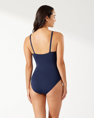Tommy Bahama | Pearl Wrap-Front One-Piece Swimsuit / Mare Navy