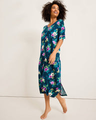 Tommy Bahama | Jersey Short-Sleeve Maxi Sleep Caftan / Summer Night