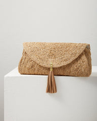 Tommy Bahama | Islamora Lux Crocheted Raffia Clutch / Natural